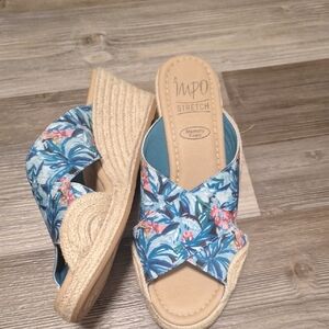 Impo Blue Espadrille Wedge Sandals